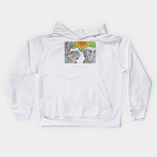 Funny peeping pigeons Kids Hoodie